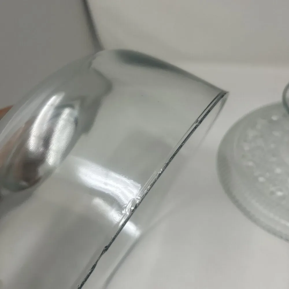 Vintage Glass Dome Footed  Cake Plate Stand 11